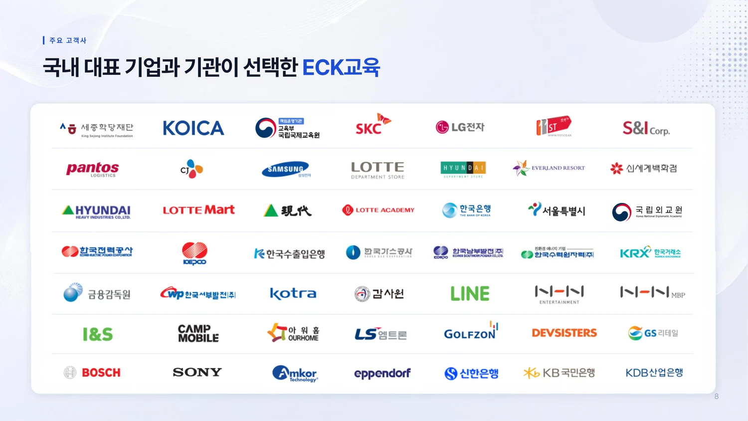 온라인강좌 B2B 서비스 소개서 8페이지