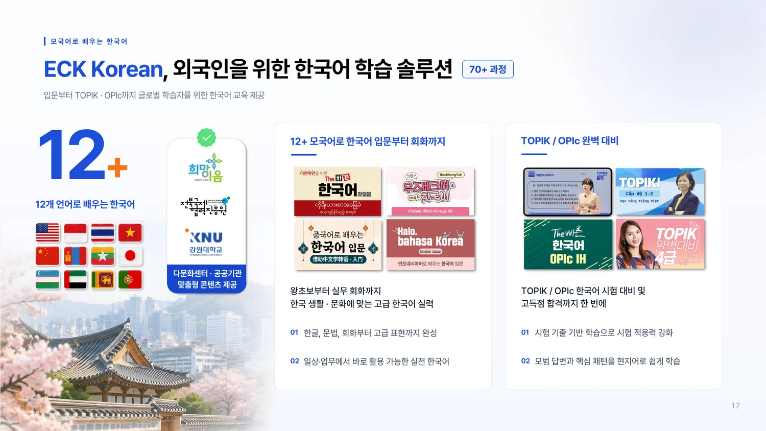 온라인강좌 B2B 서비스 소개서 17페이지