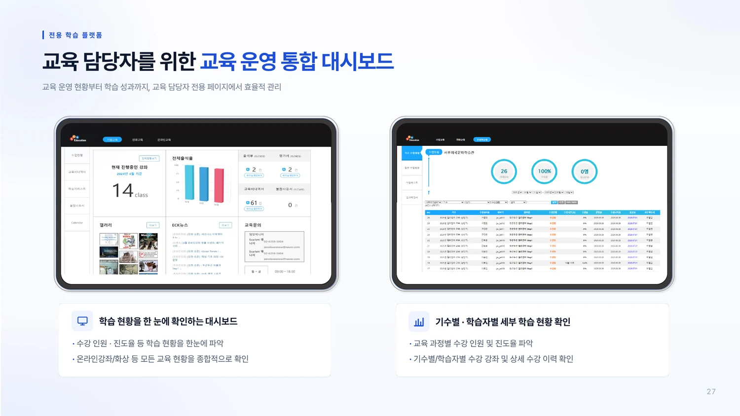 온라인강좌 B2B 서비스 소개서 27페이지